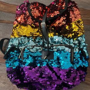 VIntage RARE‎ Victoria's Secret Pink OMBRE Sequin Rainbow Backpack Fashion Show